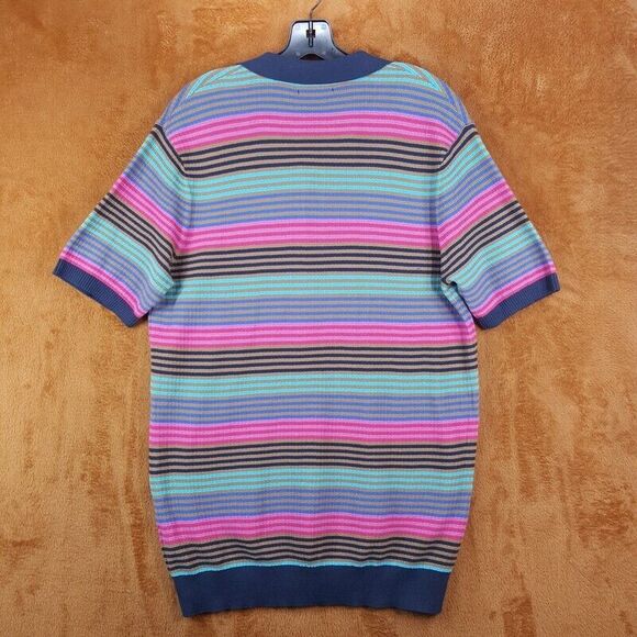 SCOTCH & SODA Polo Shirt Mens Medium Navy Stripe Pullover Cotton Knit $138 - Picture 5 of 9